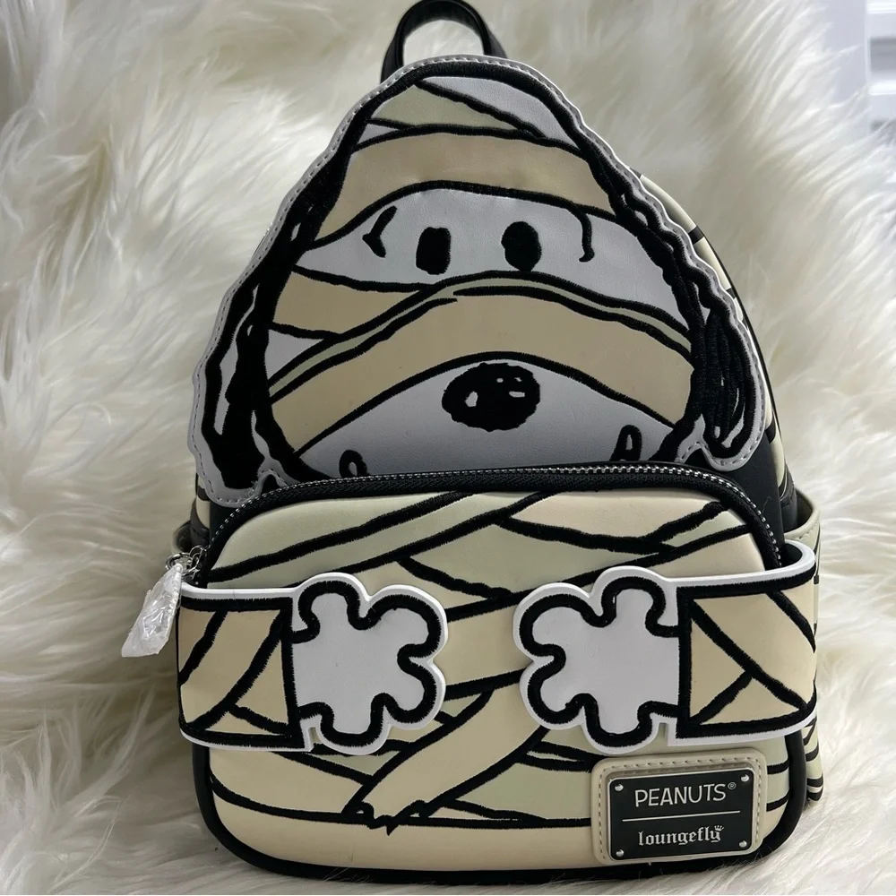 Loungefly Peanuts Snoopy Mummy costume Glow in the Dark backpack NEW Halloween